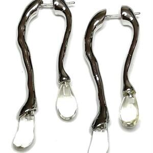 Earrings Front Back Double Drop Lucite Silver Alexis Bittar AP10